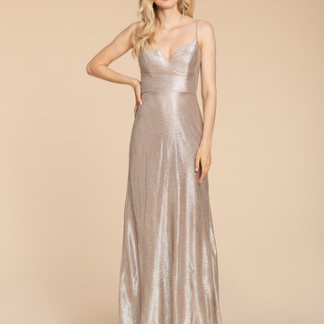 metallic silver bridesmaid dresses