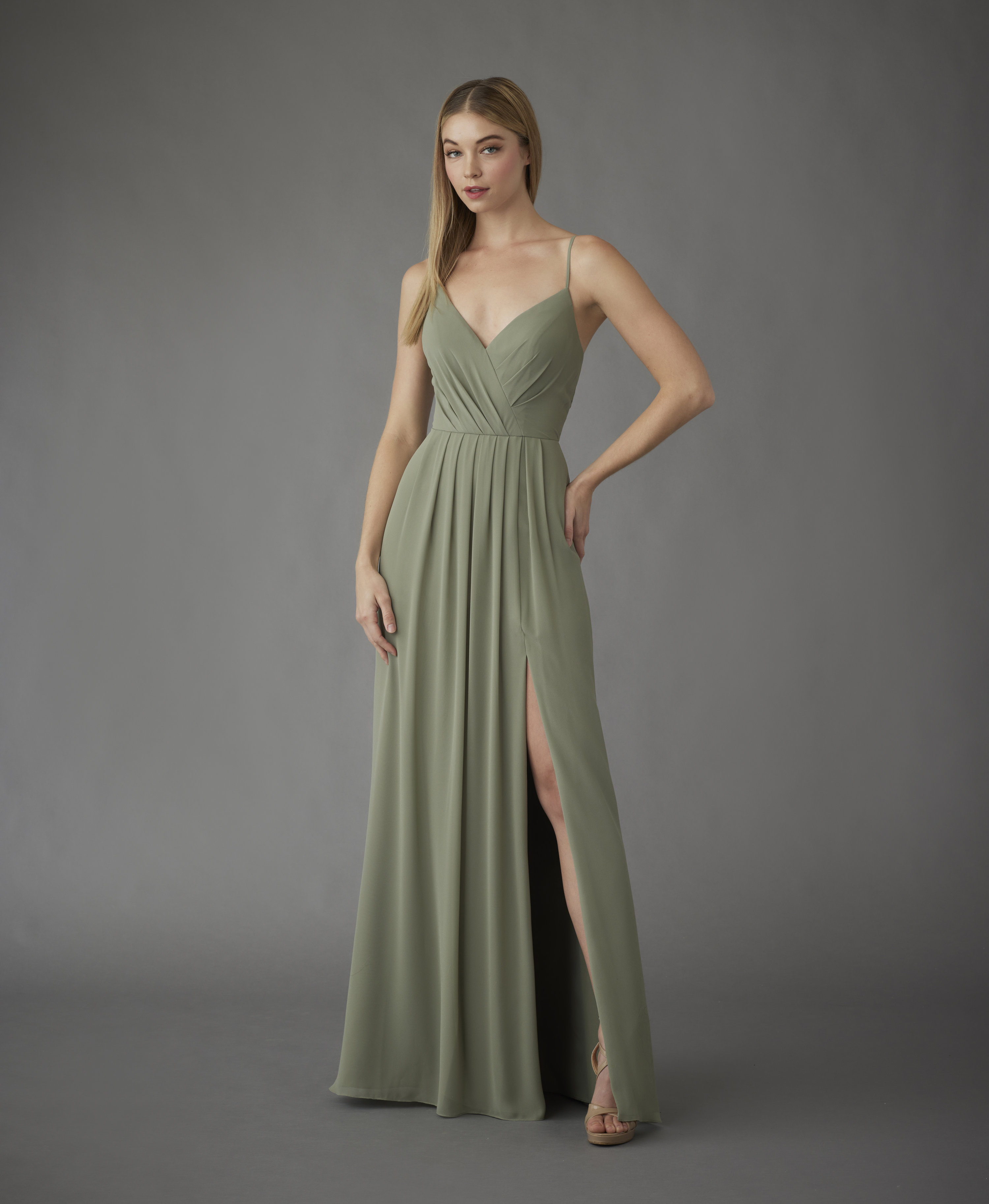 Hayley paige sage bridesmaid sale dress