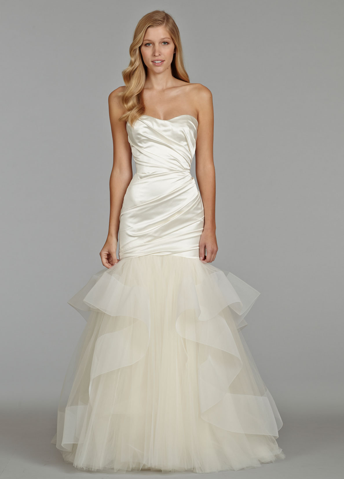 silk fit and flare wedding dress