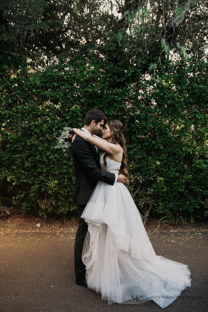 couple photo featuring hayley paige dress